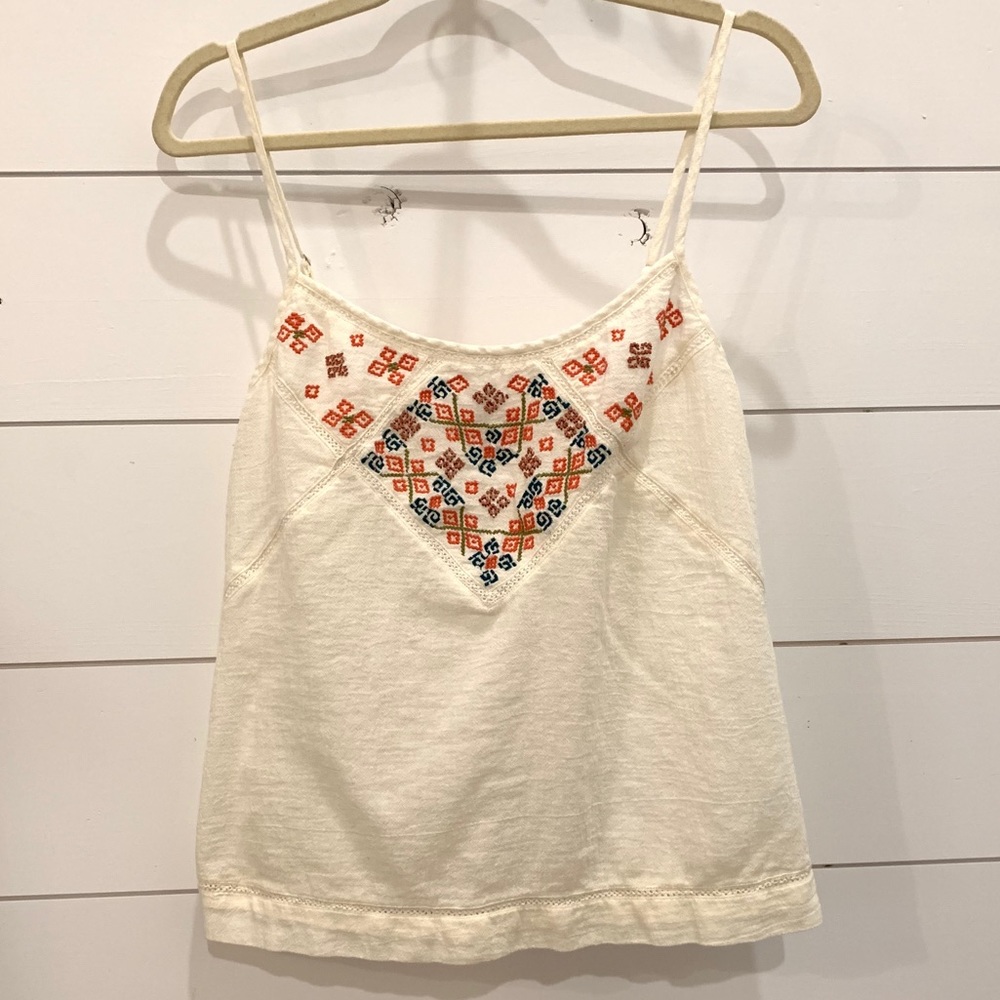 Embroidered & Beaded Boho Tank by Velvet